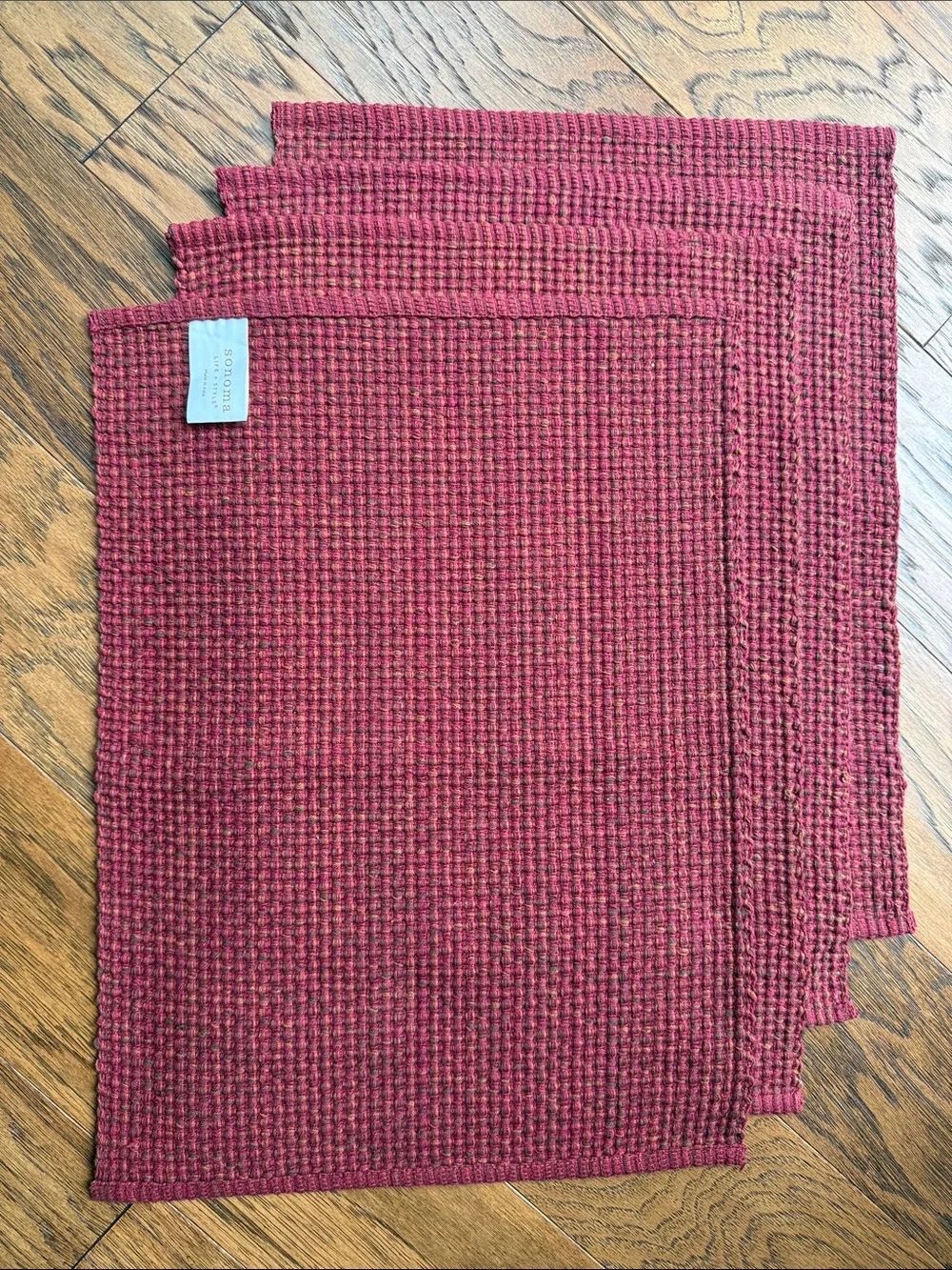 Sonoma Waffle Knit Burgundy Placemat Set of 4